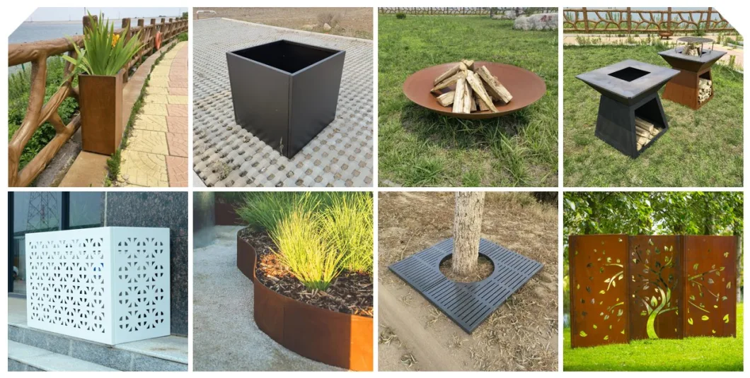 Courtyard Metal Corten Steel Round Three Feet Heater Fire Pit