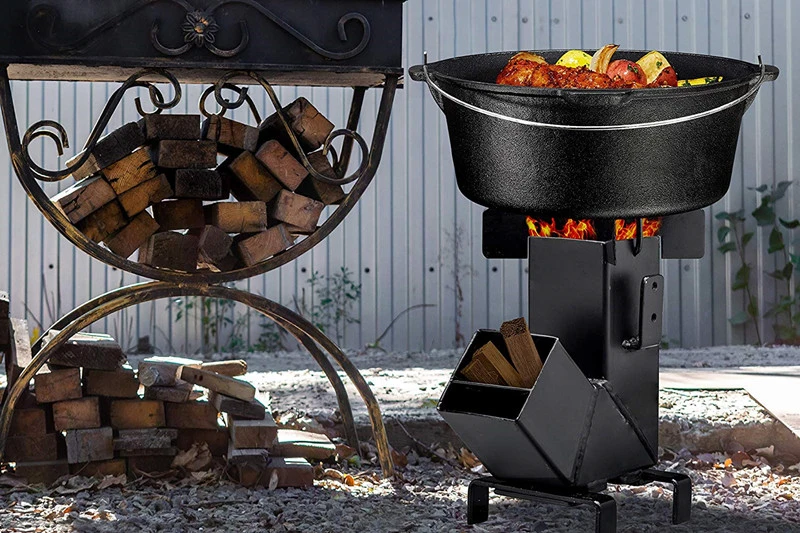 Detachable Portable Camping Cook Rocket Stove Outdoor Foldable Wood Stove Picnic Stove