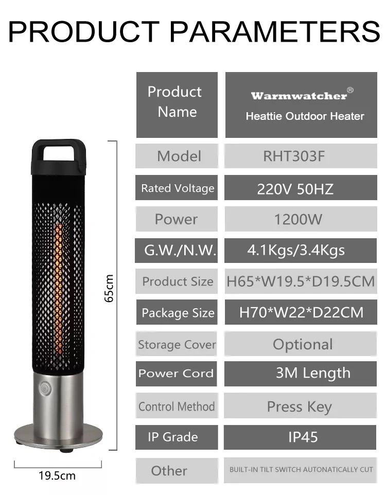 Warmwatcher Balcony Terrace Garage Patio Outdoor Electric Heater