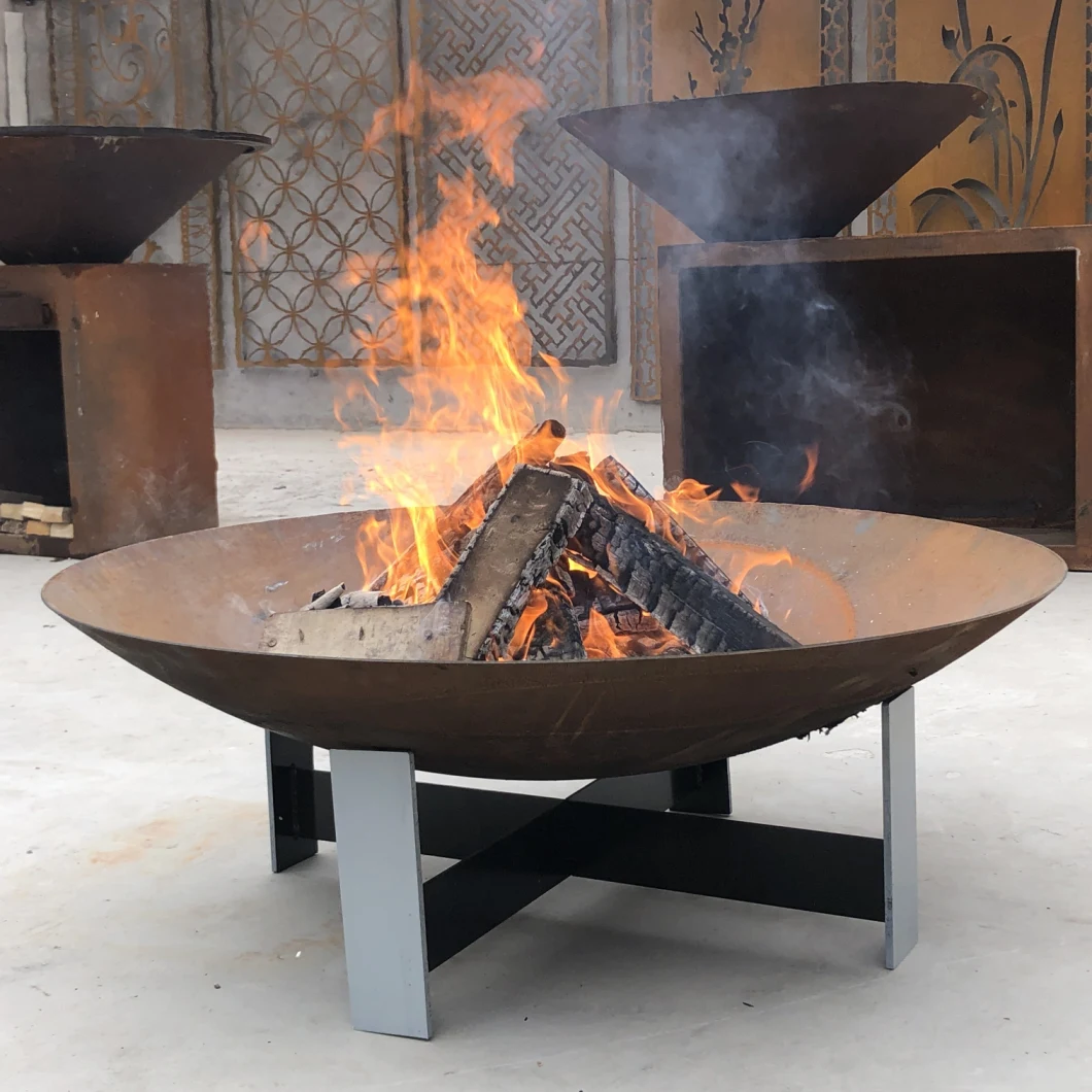 Free Standing Corten Steel Brazier Fire Pit Metal Fire Burner