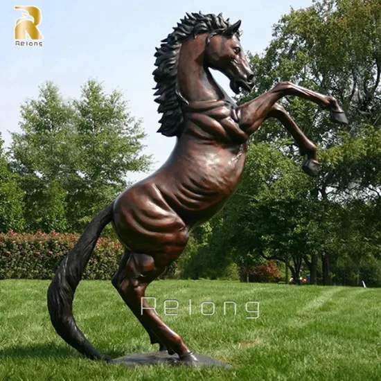 Estatua de Animal de Metal de arte antiguo de tamaño real para exteriores personalizada, ornamento de parque, escultura de caballo de bronce, decoración de jardín y parque