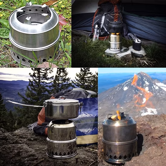 Estufa de limpieza Xunda Estufa de cohete Estufa de camping portátil Estufa de limpieza de biomasa