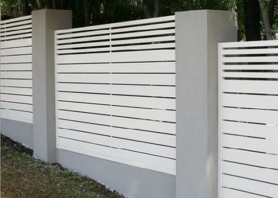 Versatilidad de nuevo diseño Parrilla moderna Privacidad de metal para exteriores Jardín personalizado Panel de pantalla de aluminio Cercado de listones para el mercado de América / Australia