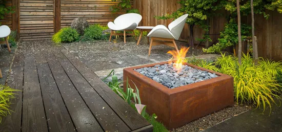 Decoración Acero Corten Propano Firepit Metal Gas Firepit